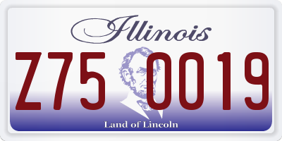 IL license plate Z750019