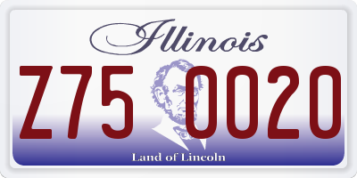 IL license plate Z750020