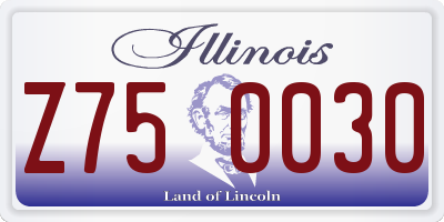 IL license plate Z750030