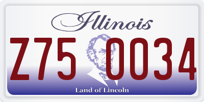 IL license plate Z750034
