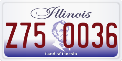 IL license plate Z750036