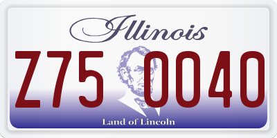 IL license plate Z750040