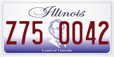 IL license plate Z750042