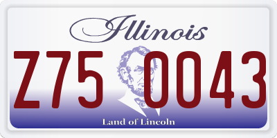 IL license plate Z750043