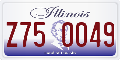 IL license plate Z750049