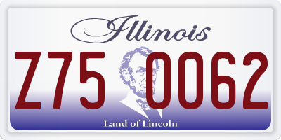IL license plate Z750062