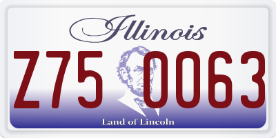 IL license plate Z750063
