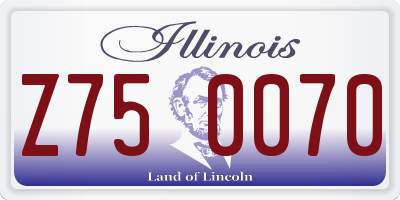 IL license plate Z750070