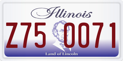 IL license plate Z750071