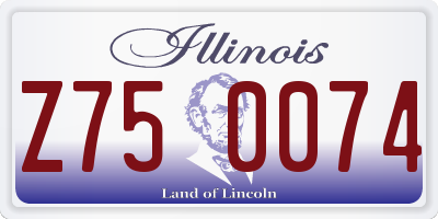 IL license plate Z750074