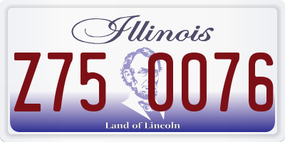 IL license plate Z750076