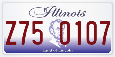 IL license plate Z750107