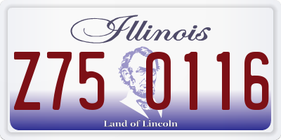 IL license plate Z750116