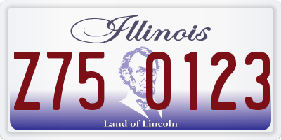 IL license plate Z750123