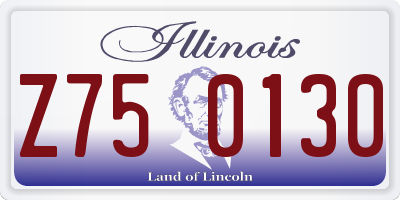 IL license plate Z750130