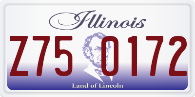 IL license plate Z750172