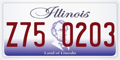 IL license plate Z750203
