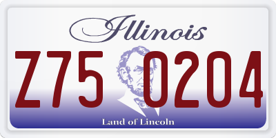 IL license plate Z750204