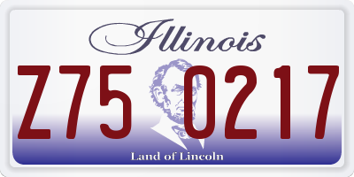 IL license plate Z750217