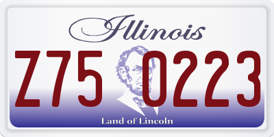 IL license plate Z750223