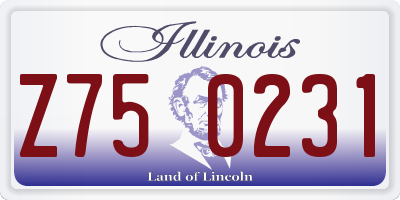 IL license plate Z750231