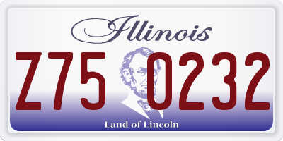 IL license plate Z750232