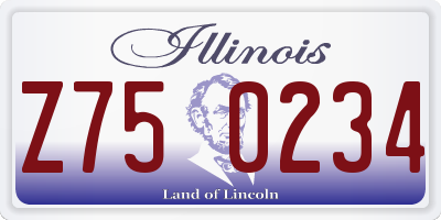 IL license plate Z750234