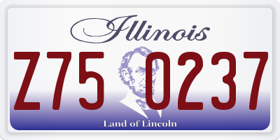 IL license plate Z750237