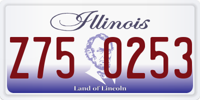 IL license plate Z750253