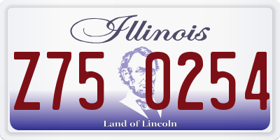 IL license plate Z750254