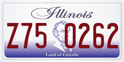 IL license plate Z750262