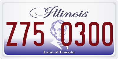 IL license plate Z750300