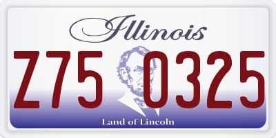 IL license plate Z750325