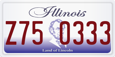IL license plate Z750333