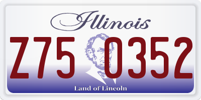 IL license plate Z750352