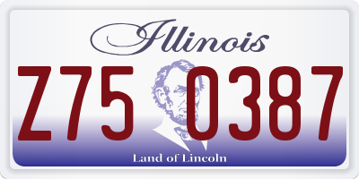 IL license plate Z750387