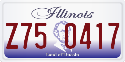 IL license plate Z750417