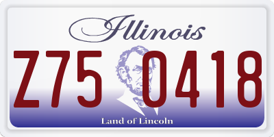 IL license plate Z750418