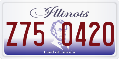 IL license plate Z750420