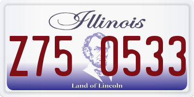 IL license plate Z750533
