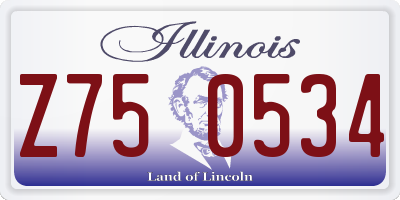 IL license plate Z750534