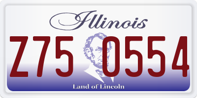 IL license plate Z750554