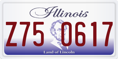 IL license plate Z750617