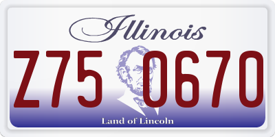 IL license plate Z750670