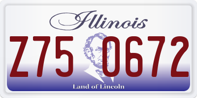 IL license plate Z750672
