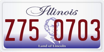 IL license plate Z750703