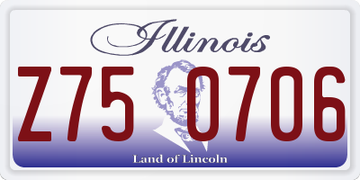 IL license plate Z750706