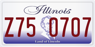 IL license plate Z750707