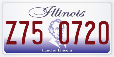IL license plate Z750720