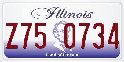 IL license plate Z750734